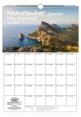 Produktbild von Naturzauber Spanien Planer DIN A3 Kalender für 2027 Landschaft Natur Urlaub Mediterran - Seelenzauber