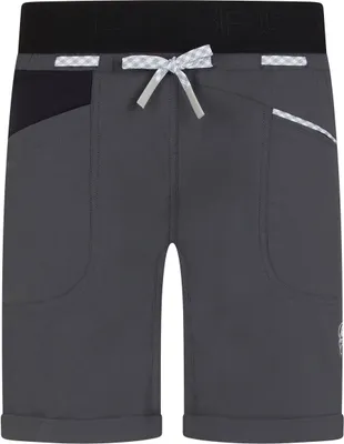 Damen Shorts "Mantra Short W" von La Sportiva in Grau mit zwei Taschen und verstellbarem Bund.