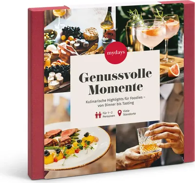 Produktbild von mydays Geschenkbox Genussvolle Momente; Erlebnis verschenken oder selbst erleben; Gutschein für 2 Person(en)
