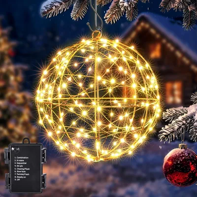 LED-Lichtkugel 18 cm, batteriebetrieben, für Außen
