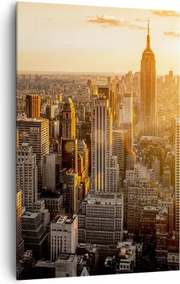 Produktbild von Bild auf Leinwand - Leinwandbild - Einteilig - New York Wolkenkratzer Manhattan - 80x120cm - Wand Bild - Wandbilder - Leinwanddruck - Wanddekoration - Leinwand bilder - Wandbild - PA80x120-2672