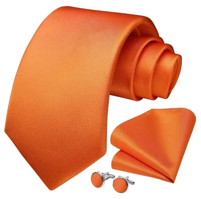 Productafbeelding van Stropdas set - Effen kleur - Pochette - Vierkante manchetknopen - Bruiloft