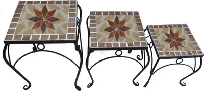 Produktbild von 3er Set Blumenhocker Beistelltisch Gartentisch Blumentisch Blumenständer Blumen