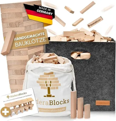 Produktbild von 800 Holzbausteine Natur + 1x Baumpflanzung 100%  Ravensburg Bauklötze Natur Holz unbehandelt Kinder Konstruktions-Spielzeug, Motorik Bausteine 2 3 4 6 Jahre