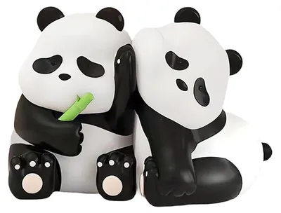 Produktbild von Entzückende Panda-Buchstützen – Moderne Kunstharz-Skulpturen, witzige Dekoration für Wohnzimmer & Schlafzimmer