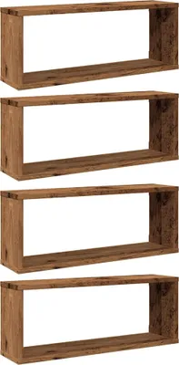 Produktbild von Würfel-Wandregale 4 Stk. Altholz-Optik 60x15x23 Holzwerkstoff