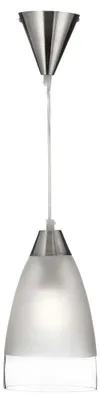 Productafbeelding van Moderne hanglamp Ankara, zilverkleurig metaal en glas, 1 lichtpunt, fitting E27