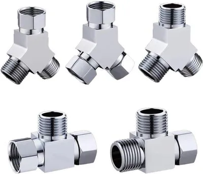 Obrázek produktu pro Univerzální 3cestný ventil pro sprchovou rameno z mosazi, 3cestný T-adaptér pro toaletu a bidet, G1/2 palce, náhradní díl pro ventil sprchového ramena, přepínací klapka.