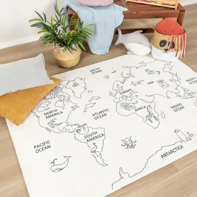 Produktbild von Volero - Kinderteppich - Globe Creme - 120x170 cm - Kinderzimmer, Babyzimmer