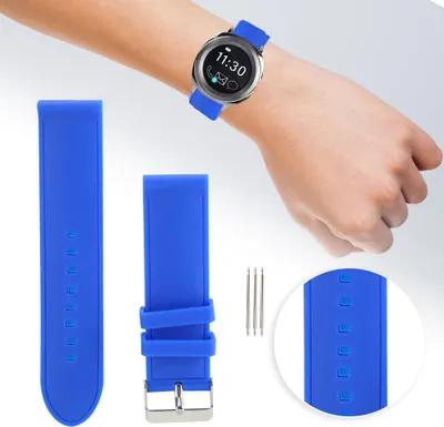 Produktbild von 24 mm Silikonarmband mit Dornschließe, wasserdicht und schweißresistent