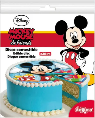Produktbild von Mickey Mouse Tortenaufleger 20cm Ø Fondantpapier ohne Zucker Geburtstag