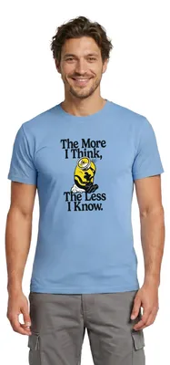 Produktbild von Spreadshirt Minions The More I Think The Less I Know Denken Männer T-Shirt, XXL, Carolina Blue