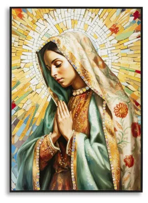 Image de Tableau sur toile Madonna A sujet sacré avec cadre, 72x102 cm