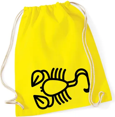 Produktbild von Huuraa Turnbeutel Skorpion Sternzeichen Symbol 12 Liter Yellow Baumwolle Rucksack Geschenkidee