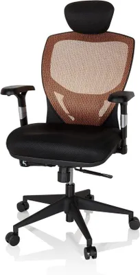 Productafbeelding van Ergonomische bureaustoel - Draadstoel - Comfortabel werken - Verstelbare lendensteun - 66 x 65 x 139 cm - Oranje