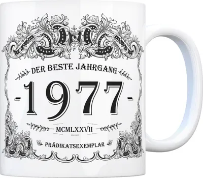 Produktbild von 1977 der beste Jahrgang Kaffeebecher Tasse Kaffeetasse Geburtsjahr Geburtstag