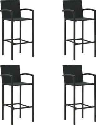 Obrázok produktu pre Barové stoličky 4 ks čierne polyratan