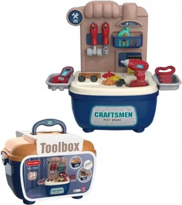Produktbild von Werkzeugkoffer für Kinder - Mobiler Werkstatt Spielset 24 Teile - Handwerker Spielzeug & Zubehör