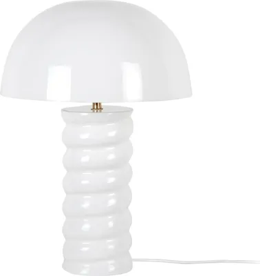 Produktbild von Leitmotiv - Tischleuchte Gracio - Glänzendes Weiß - Ø30cm Tischlampe - Nachttischlampe, Wohnzimmer, Schlafzimmer