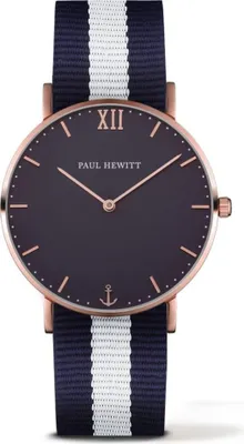 Produktbild von PAUL HEWITT Sailor Line Armbanduhr Rose Gold Navy blau-weiss PH-SA-R-St-B-NW-20