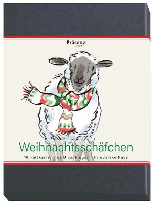 Produktbild von Faltkarten Weihnachtsschäfchen 10er Set mit 5 Motiven B6 (12 x 17 cm) mit Umschlag in Geschenkbox