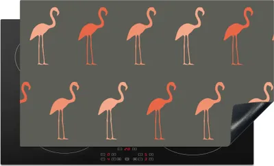 Produktbild von KitchenYeah© Herdabdeckplatte Flamingo - Vogel - Muster , 91x52cm, Küche Deko, Glaskeramikkochfeld Herdabdeckung, Abdeckplatte fùr Kochfeld
