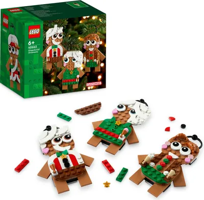 Produktbild von LEGO Lebkuchenmännchen Set, Spielzeug für Kinder ab 6 Jahren, Mädchen und Jungen, Geschenkidee zu Weihnachten, Hängende Deko, Perfektes Accessoire für das Kinderzimmer, Weihnachtsdeko 40642
