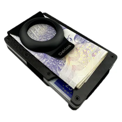 Obrázek produktu pro DAKLOS Karbonová RFID mini peněženka pro AirTag carbon s klipem - černá Peněženka Daklos