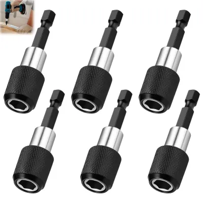 Immagine prodotto di Set di 6 portabit magnetici da 1/4 di pollice, 60 mm, con potente magnete