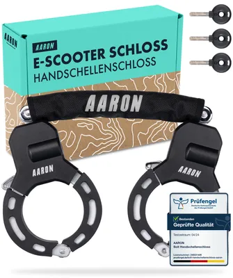 Produktbild von AARON Bolt Handschellenschloss E-Scooter Fahrrad Hochsicherheit Schloss Schwarz