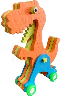 Babygreat Badespielzeug aus Schaumstoff mit Rädern (Tyrannosaurus, fliegender Drache), GB-A1