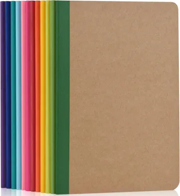 Produktbild von Notizbuch A5 liniert, 12 Stück Notizheft, 12 bunte Farben