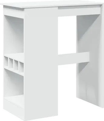 Produktbild von vidaXL Bartisch mit Regal Weiß 90x47,5x103,5 cm Holzwerkstoff