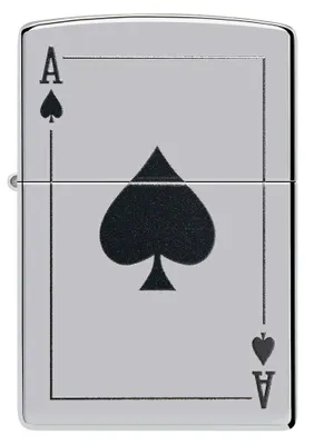 Produktbild von ZIPPO - Pik-Ass - High Polished Poliert Chrome Sturmfeuerzeug nachfüllbar Benzin 60006313