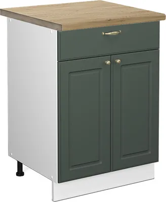 Imagen del producto de Mueble bajo de cocina Vicco Fame-Line Verde dorado Casa de campo 60 cm con cajón, ET Roble, Model 46819