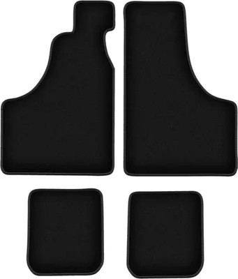 Image de Tapis de sol velours sur-mesure pour Fiat 126P (1973-2001, s/o) noir, jeu 4 pièces, fixations