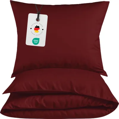 Produktbild von Renforce Bettwäsche 135x200 Bordeaux einfarbig
