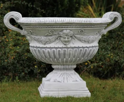 Produktbild von Casa Padrino Barock Garten Deko Blumentopf Grau 66 x 60 x H. 54 cm - Prunkvoller Pflanzentopf im Barockstil - Barock Garten Deko - Barock Terrassen Deko - Barock Deko Accessoires