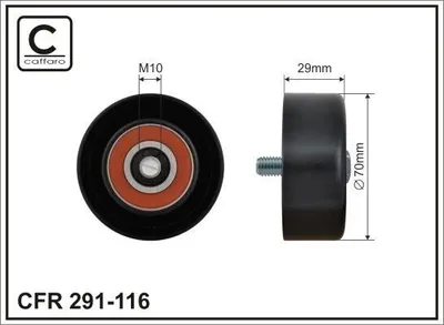 Produktbild von CAFFARO 291-116 Umlenkrolle Keilrippenriemen 70mm für HYUNDAI ix35 (LM, EL, ELH) für KIA SPORTAGE (SL)