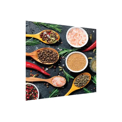 Obrázek produktu pro Skleněná kuchyňská deska PEPŘ A SŮL- 60x65 cm- vhodná za varnou desku