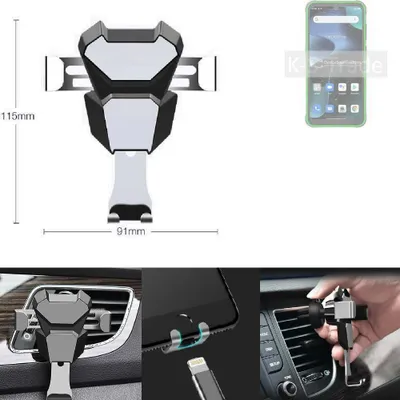Produktbild von K-S-Trade Lüftungshalterung kompatibel mit Blackview BV5200 Pro kompakte Handy-Halterung Lüftungsschlitz Lüftungsgitter Autohalterung KFZ