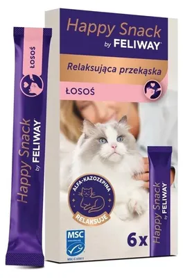 Imagen del producto de CEVA Feliway Happy Snack, sabor a salmón - Premio para gatos - 6 unidades de 15g