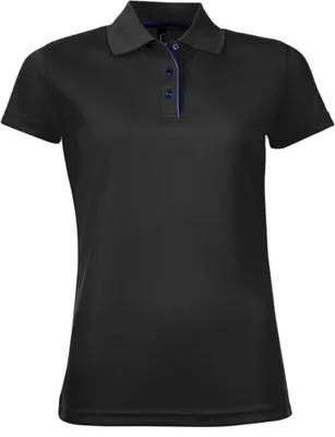 Produktbild von SOLS Damen Performer Pique Polo-Shirt, Kurzarm PC2161 (S) (Schwarz)