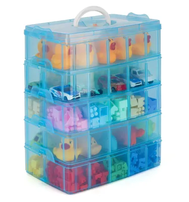Produktbild von Belle Vous 5 Ebenen Blaue Sortierboxen für Kleinteile mit 50 verstellbaren Fächern -Organizer Box-Schraubenbox-Sortierbox-Kleinteile Aufbewahrung für