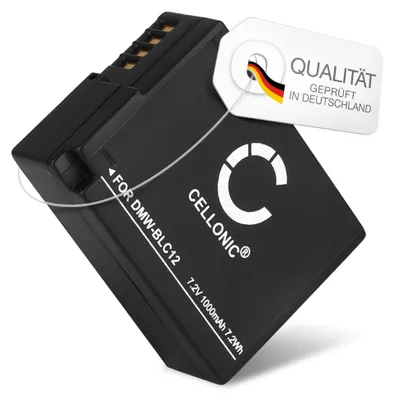 Produktbild von CELLONIC 1x Akku für Kamera Kompatibel mit Panasonic Lumix DMC-FZ1000, Lumix DMC-FZ300, Lumix DMC-FZ2000, DMW-BLC12 - (1000mAh, 7.4V)