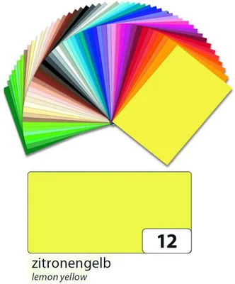 Produktbild von folia Tonpapier 130g/qm DIN A3, 50er Pack Zitronengelb