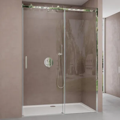 Immagine prodotto di doporro Porta Doccia Scorrevole per Nicchia 130x195 cm, Box Doccia in Vetro Temperato Trasparente 8 mm Anticalcare, Profilo in Alluminio Regolabile Teramo04