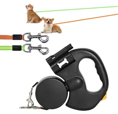 Imagen del producto de Solidchoice - Correa retráctil doble para perros, 3 metros