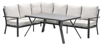 Produktbild von Garden Impressions Sergio Lounge-Dining Set 3-teilig - Links - carbon black - desert sand