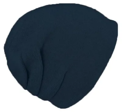 Fiebig unifarbene Baske Strick Beanie Kaschmir in blau